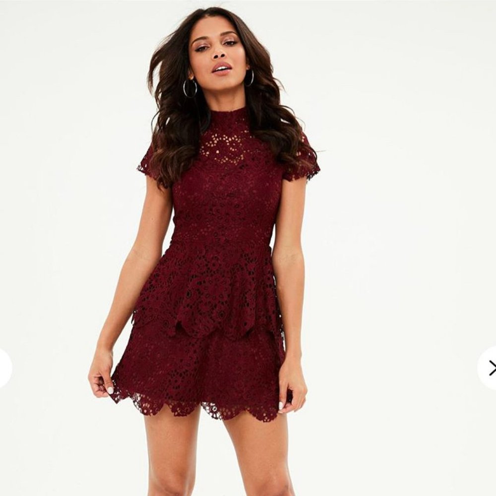 Burgundy Lace Dress
